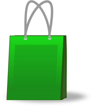 Green Shopping Bag Clip Art - Green Shopping Bag Clip Art (399x446)