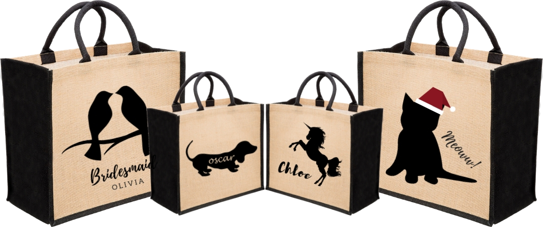 Personalised Eco Friendly Jute Tote Gift Bag Examples - Personalised Eco Friendly Jute Tote Gift Bag Examples (1080x453)