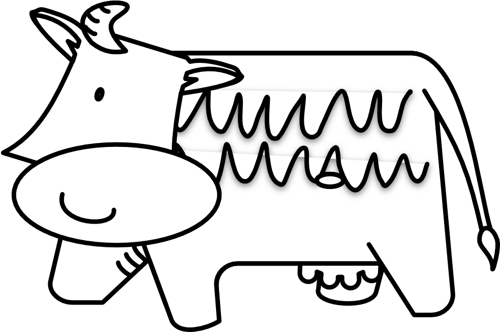 Cow Black White Line Art Hunky Dory Svg Colouringbook - Cow Black White Line Art Hunky Dory Svg Colouringbook (999x654)