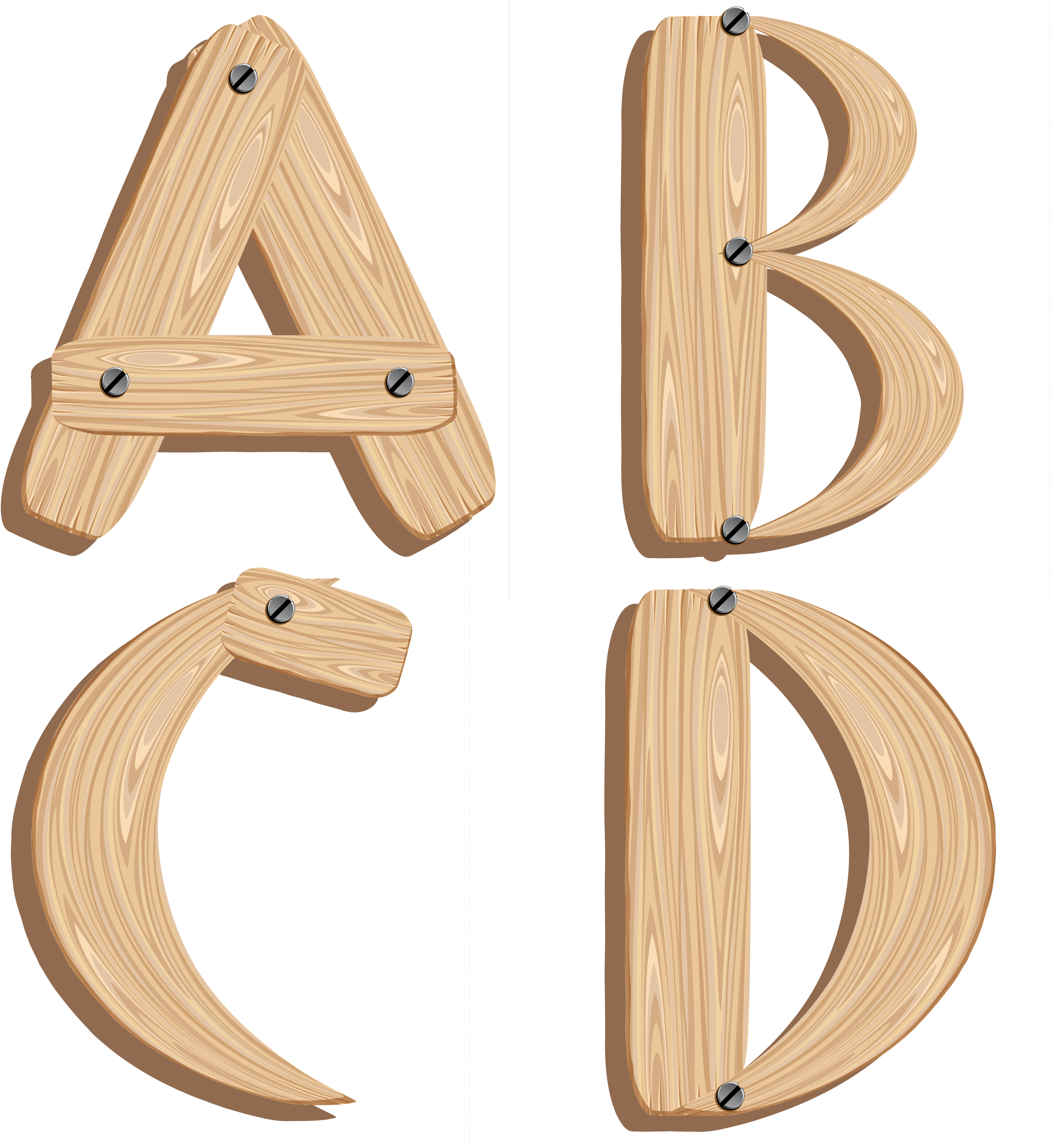 Renders Alphabet Lettres Bois - Renders Alphabet Lettres Bois (2500x2500)