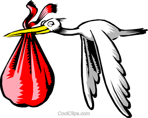 Cartoon Stork Royalty Free Vector Clip Art Illustration - Cartoon Stork Royalty Free Vector Clip Art Illustration (480x383)