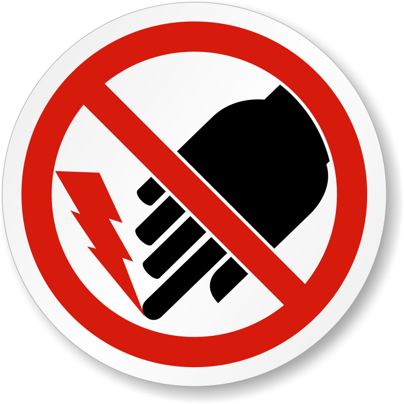 Iso Don't Touch Electric Hazard Prohibition Symbol - Iso Don't Touch Electric Hazard Prohibition Symbol (800x800)