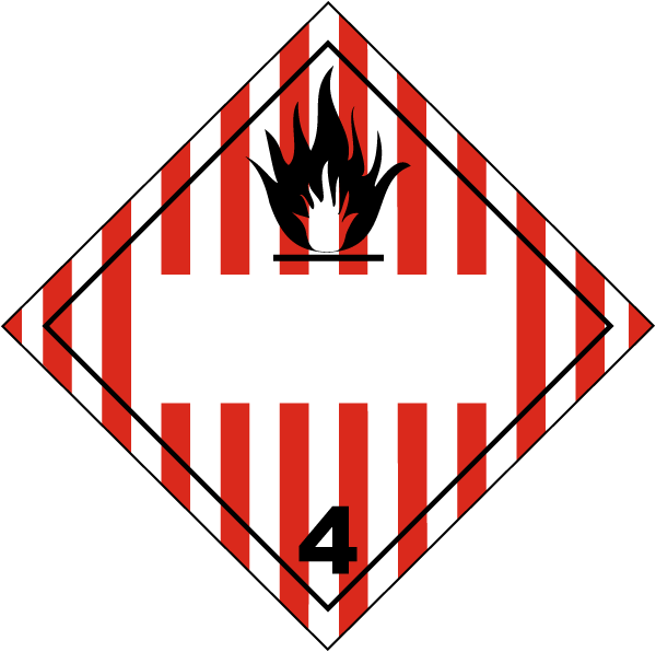 Blank Flammable Solid Class 4 Placard - Blank Flammable Solid Class 4 Placard (600x596)