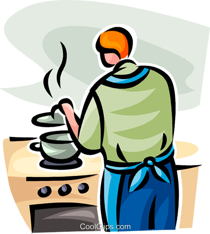 Woman Cooking Royalty Free Vector Clip Art Illustration - Woman Cooking Royalty Free Vector Clip Art Illustration (431x480)
