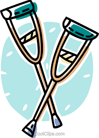 Crutches Royalty Free Vector Clip Art Illustration - Crutches Royalty Free Vector Clip Art Illustration (346x480)