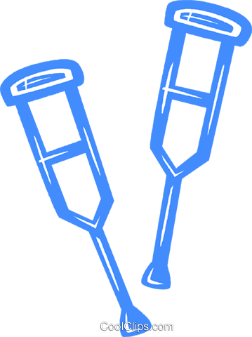 Crutches Royalty Free Vector Clip Art Illustration - Crutches Royalty Free Vector Clip Art Illustration (359x480)