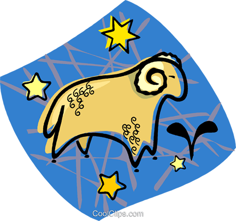 Astrology Sign, Aries Royalty Free Vector Clip Art - Astrology Sign, Aries Royalty Free Vector Clip Art (480x451)