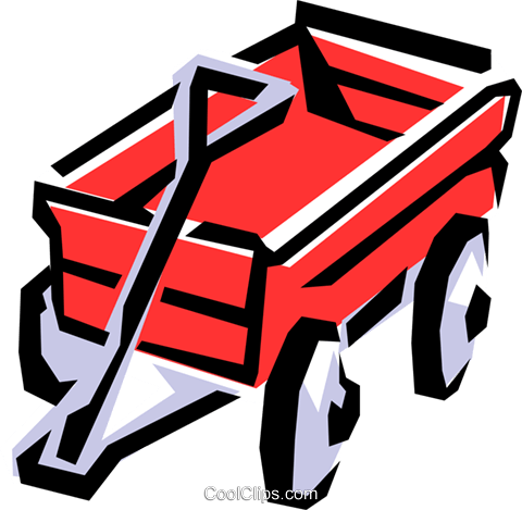 Red Wagon Royalty Free Vector Clip Art Illustration - Red Wagon Royalty Free Vector Clip Art Illustration (480x469)