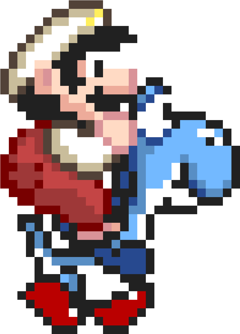 Super Mario World Fire Flower Blue Yoshi - Super Mario World Fire Flower Blue Yoshi (960x1290)