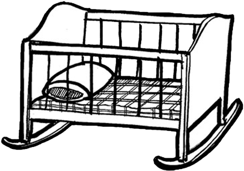 Crib Drawing Baby Bed - Crib Drawing Baby Bed (492x343)