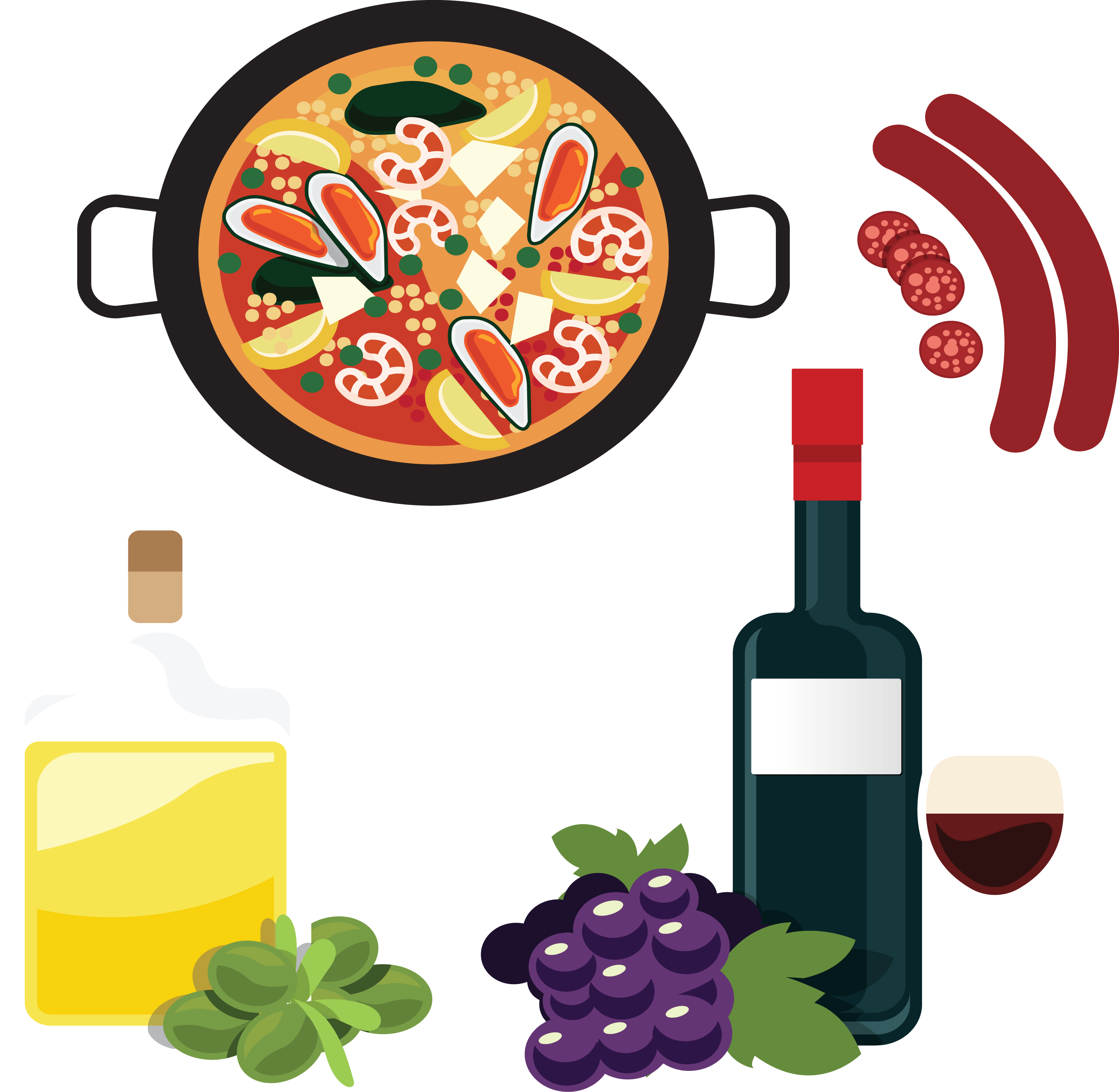Spain Clipart Spanish Food - Spain Clipart Spanish Food (3072x2997)