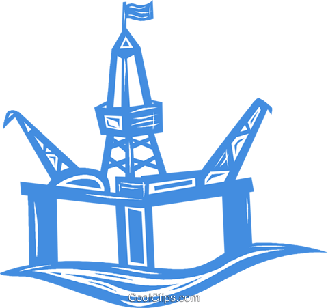 Oil Rig Royalty Free Vector Clip Art Illustration - Oil Rig Royalty Free Vector Clip Art Illustration (480x451)