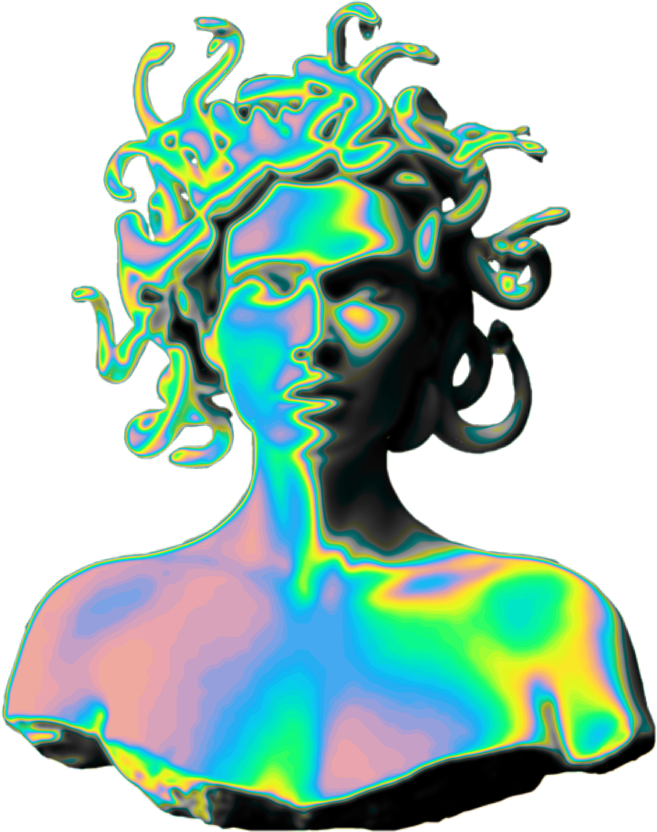 Vaporwave Clipart Medusa - Vaporwave Clipart Medusa (2896x2896)