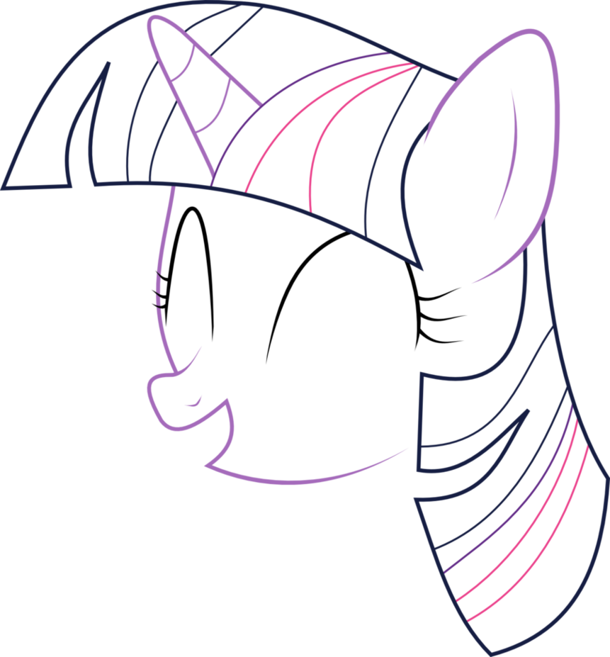 Twilight Sparkle Outline By - Twilight Sparkle Outline By (861x927)