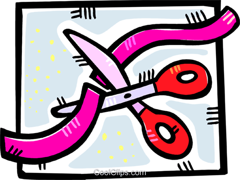 Scissors Cutting A Ribbon Royalty Free Vector Clip - Scissors Cutting A Ribbon Royalty Free Vector Clip (480x361)