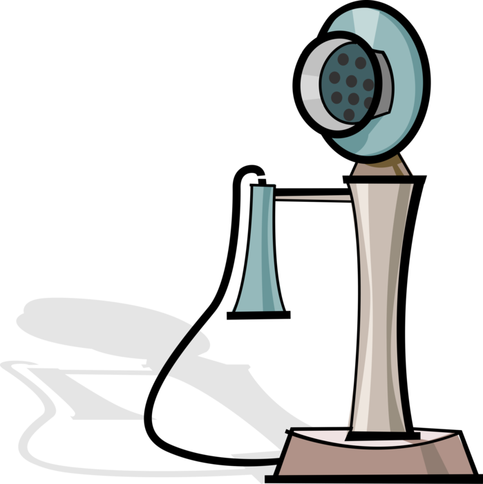Vector Illustration Of Antique Telecommunications Device - Vector Illustration Of Antique Telecommunications Device (699x700)