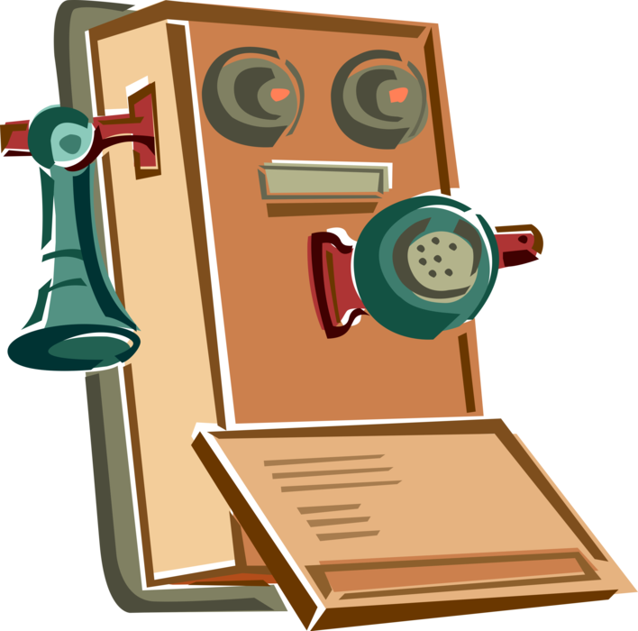 Vector Illustration Of Antique Telecommunications Device - Vector Illustration Of Antique Telecommunications Device (708x700)