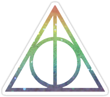 Deathly Hallows Rainbow By Deathly Hallows Symbol Art - Deathly Hallows Rainbow By Deathly Hallows Symbol Art (375x360)