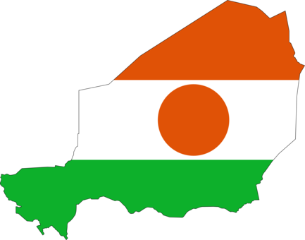 Flag Of Niger Map National Flag - Flag Of Niger Map National Flag (433x340)