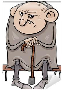 Grumpy Old Man Cartoon Illustration Wall Mural • Pixers® - Grumpy Old Man Cartoon Illustration Wall Mural • Pixers® (400x400)