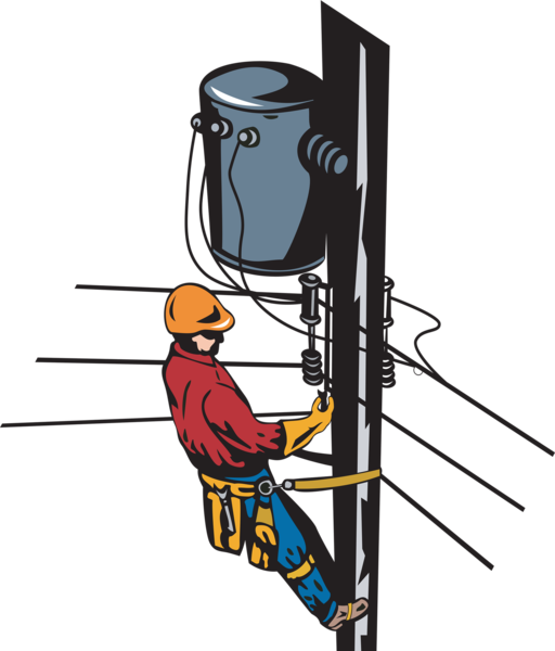 Construction Fabric, Lineman On A Pole - Construction Fabric, Lineman On A Pole (512x600)