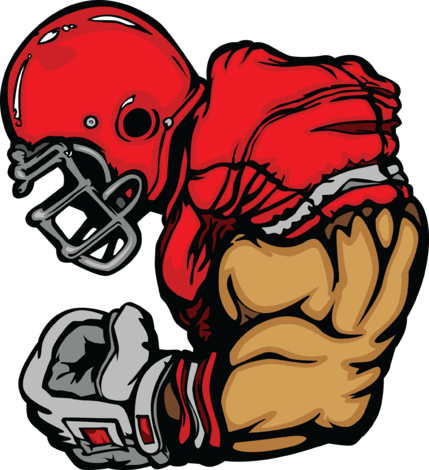 Super Muscle Football Player Football Clip Art, Football - Super Muscle Football Player Football Clip Art, Football (429x470)