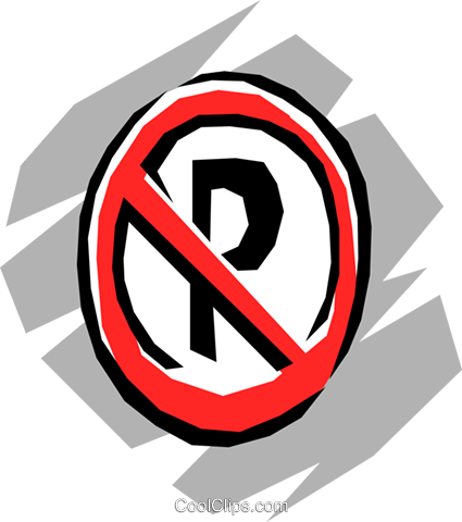 No-parking Sign Royalty Free Vector Clip Art Illustration - No-parking Sign Royalty Free Vector Clip Art Illustration (425x480)