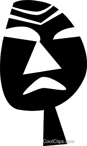 African Masks Royalty Free Vector Clip Art Illustration - African Masks Royalty Free Vector Clip Art Illustration (289x480)