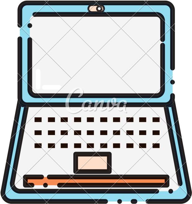 Dashed Line Electronic Laptop Technology To Business - Dashed Line Electronic Laptop Technology To Business (800x800)