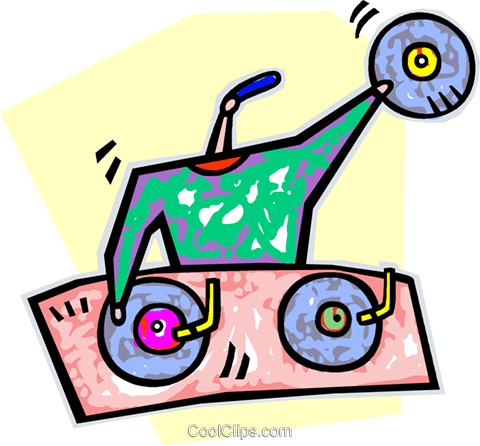 Disc Jockey Playing Music Royalty Free Vector Clip - Disc Jockey Playing Music Royalty Free Vector Clip (480x446)