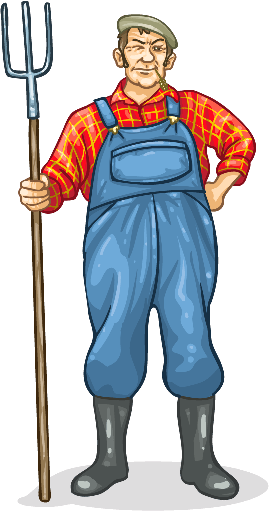 Transparent Old Farmer Cartoon - Transparent Old Farmer Cartoon (1024x1024)