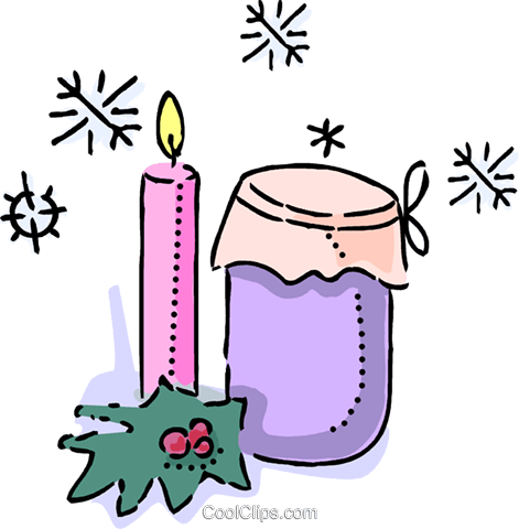 Christmas Candle With A Jar Of Preserves Royalty Free - Christmas Candle With A Jar Of Preserves Royalty Free (471x480)