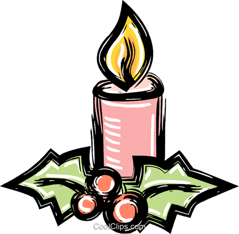 Christmas Candles With Holly Royalty Free Vector Clip - Christmas Candles With Holly Royalty Free Vector Clip (480x469)