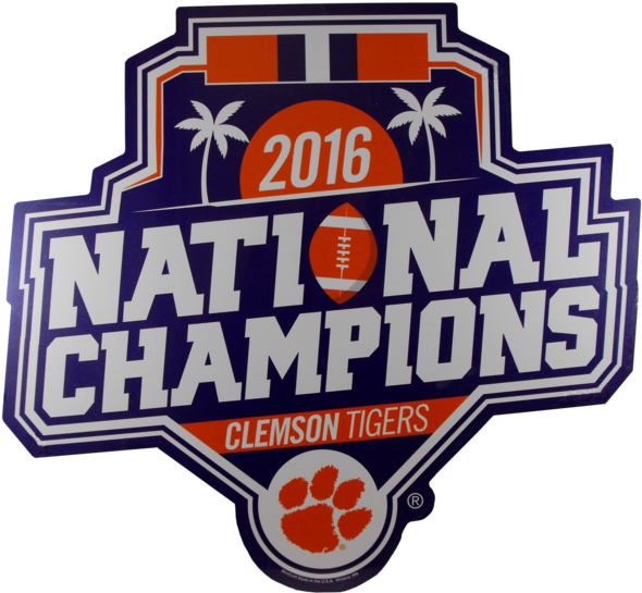 Clemson University National Champions Wooden Sign - Clemson University National Champions Wooden Sign (600x563)