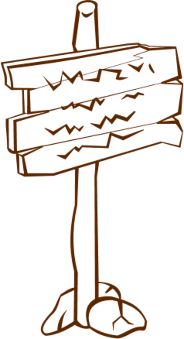 Wooden Post Sign Vector Clip Art - Wooden Post Sign Vector Clip Art (600x1104)