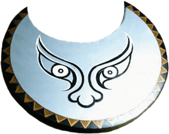 Wooden Greek Silver Face Shield - Wooden Greek Silver Face Shield (555x555)