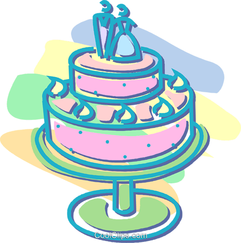 Wedding Cake Royalty Free Vector Clip Art Illustration - Wedding Cake Royalty Free Vector Clip Art Illustration (475x480)