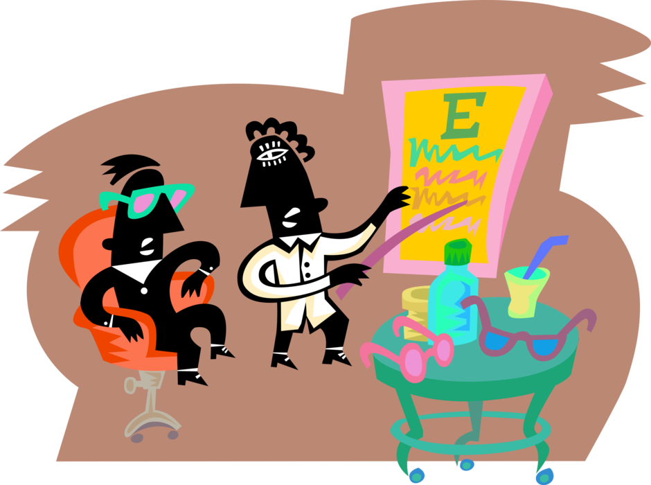 Receiving From Eye Doctor Vector Image Illustration - Receiving From Eye Doctor Vector Image Illustration (940x700)