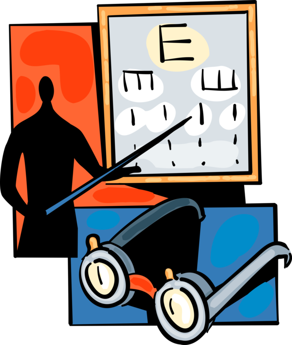 Eye Chart And Vector Image Illustration Of - Eye Chart And Vector Image Illustration Of (593x700)