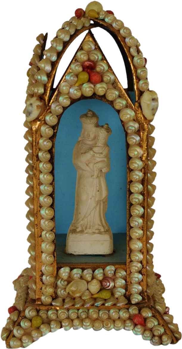 Victorian Shell Art ~ Madonna & Child Grotto Shrine - Victorian Shell Art ~ Madonna & Child Grotto Shrine (1166x1166)