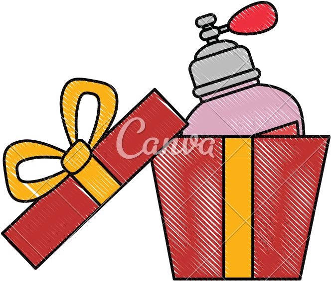 Giftbox With Women Perfume Bottle Icon - Giftbox With Women Perfume Bottle Icon (800x800)