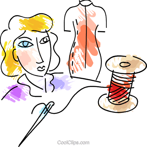 Seamstress Royalty Free Vector Clip Art Illustration - Seamstress Royalty Free Vector Clip Art Illustration (480x479)