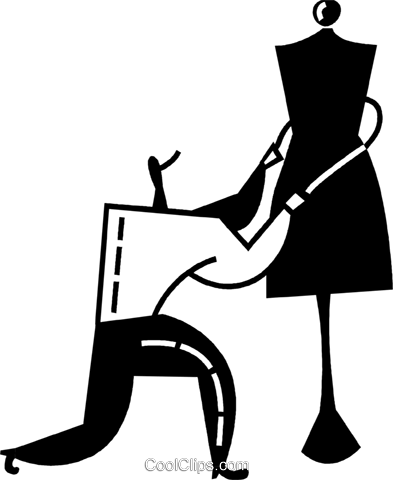 Seamstress Royalty Free Vector Clip Art Illustration - Seamstress Royalty Free Vector Clip Art Illustration (393x480)