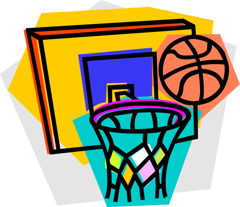 Basketball Game And Hoop Image Illustration Of - Basketball Game And Hoop Image Illustration Of (812x700)