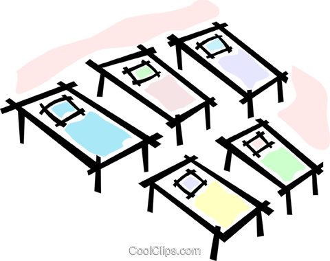 Cots/beds Royalty Free Vector Clip Art Illustration - Cots/beds Royalty Free Vector Clip Art Illustration (480x380)