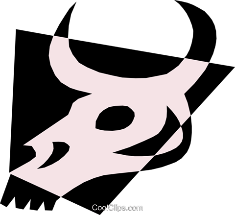 Cow Skull Royalty Free Vector Clip Art Illustration - Cow Skull Royalty Free Vector Clip Art Illustration (480x439)