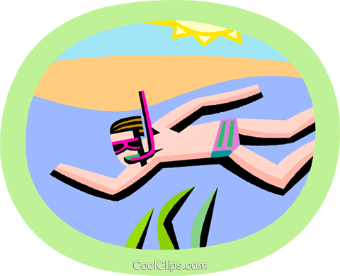 Snorkeling Royalty Free Vector Clip Art Illustration - Snorkeling Royalty Free Vector Clip Art Illustration (480x389)