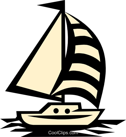 Sail Boat Royalty Free Vector Clip Art Illustration - Sail Boat Royalty Free Vector Clip Art Illustration (443x480)