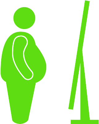 Obese Figure In Front Of Mirror - Obese Figure In Front Of Mirror (400x400)