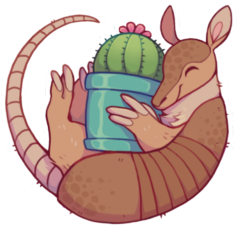 S Art Armadillo Cactus Sticker Cute Art Not Tf2 West - S Art Armadillo Cactus Sticker Cute Art Not Tf2 West (500x500)